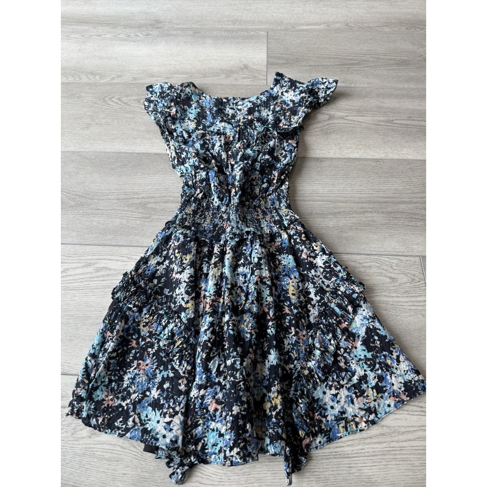 Ramy Brook Jessie Bloom Printed Dress Mini Colorful | Navy Multi | Women Size XS - Picture 6 of 10